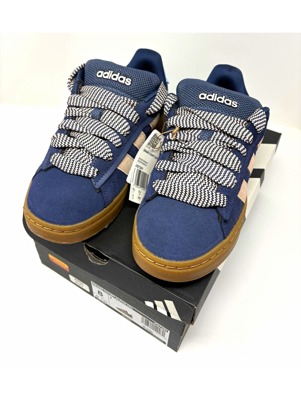 adidas Grand Court Alpha 00s Women’s Suede Low Top Sneakers Blue/Beige Sz 8